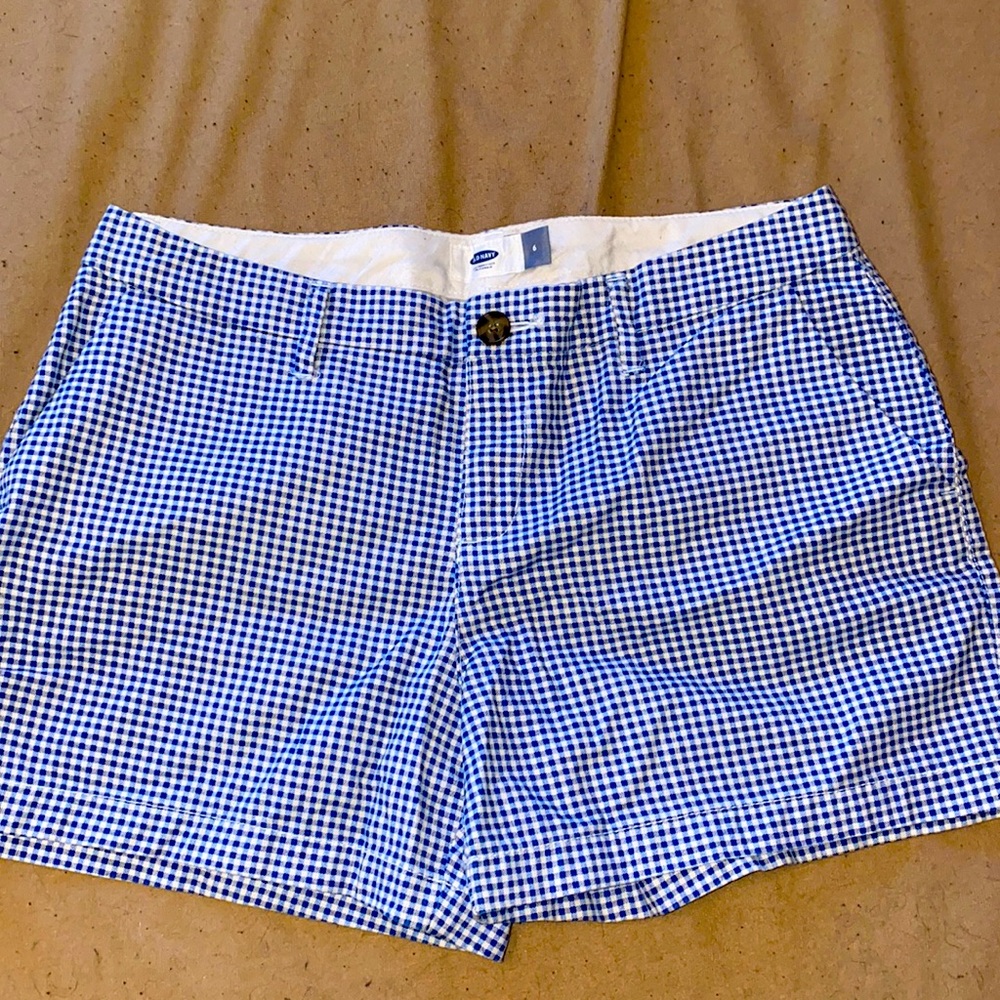 Blue plaid shorts
